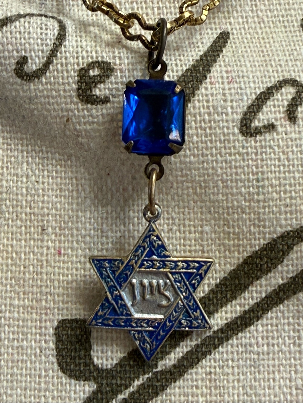 Blue Star of David Pendant Necklace - Unbranded